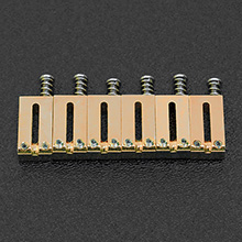 003-6815-006 - Fender American Standard Gold Saddle Set, Offset Intonation Screw 003-6815-006 - Fender American Standard Gold Saddle Set, Offset Intonation Screw
