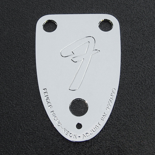 005-4525-000 - Genuine Fender '70s 3-Bolt 'F' Logo Chrome Neck Plate