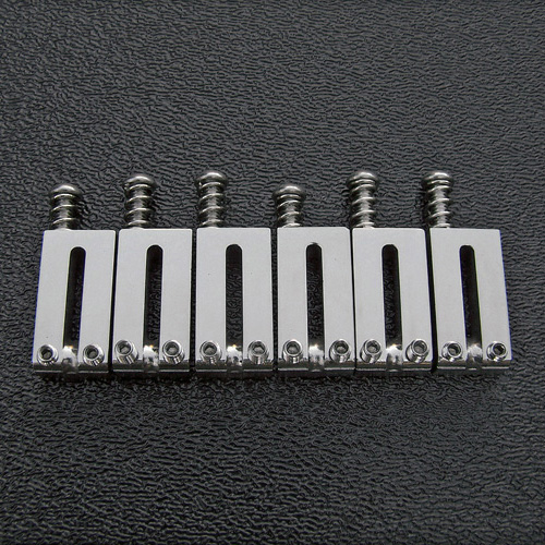 005-5316-006 - Genuine Fender American Deluxe and Elite Strat Left Handed Polished Chrome Bridge Saddle Set