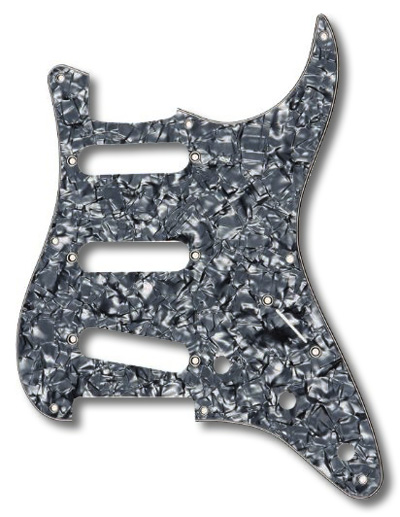 099-1346-000, 0991346000 - Fender 57 Vintage Stratocaster Black Pearl 4 Ply 8 Hole Pickguard 099-1346-000, 0991346000 - Fender 57 Vintage Stratocaster Black Pearl 4 Ply 8 Hole Pickguard