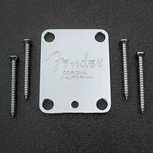 099-1445-100 - Fender Chrome Strat 'Corona California' Neck Plate With Tilt Adjustment Hole 099-1445-100 - Fender Chrome Strat 'Corona California' Neck Plate With Tilt Adjustment Hole