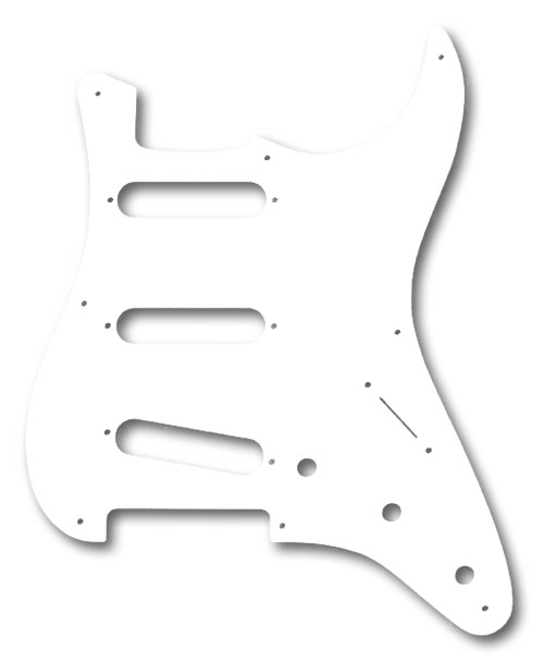 099-2017-000, 0992017000 - Fender 57 Vintage Stratocaster White 1 Ply Vintage 8 Hole Pickguard