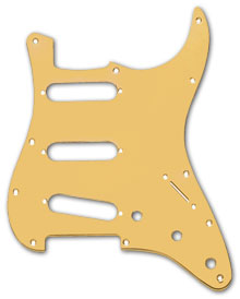 099-2139-000 - Fender Stratocaster Gold Anodized Aluminum 1 Ply Standard 11 Hole Pickguard