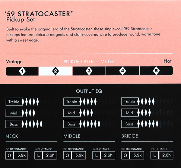 099-2236-000 0992236000 -Fender Stratocaster Pure Vintage '59 Strat Pickup Set