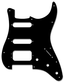 Black 1 Ply 0.120'' Acrylic HSS Pickguard Rounded and Polished Edge Black 1 Ply 0.120'' Acrylic HSS Pickguard Rounded and Polished Edge