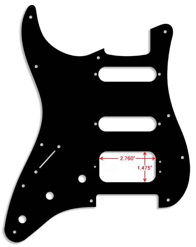 Black 1 Ply 0.120'' Acrylic HSS Pickguard Rounded Polished Edge