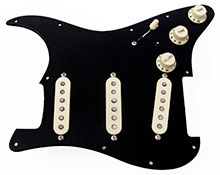 Custom Gilmour Style Black Strat Fully Loaded Pickguard Assembly Custom Gilmour Style Black Strat Fully Loaded Pickguard Assembly