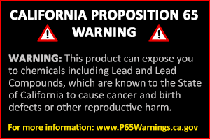 Click for more information on Proposition 65 Warnings California Proposition 65 Warning