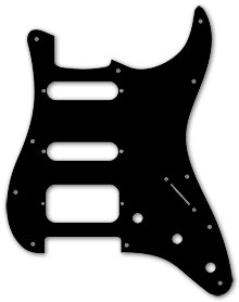 Black 1 Ply 0.120'' Acrylic HSS Pickguard Rounded and Polished Edge Black 1 Ply 0.120'' Acrylic HSS Pickguard Rounded and Polished Edge