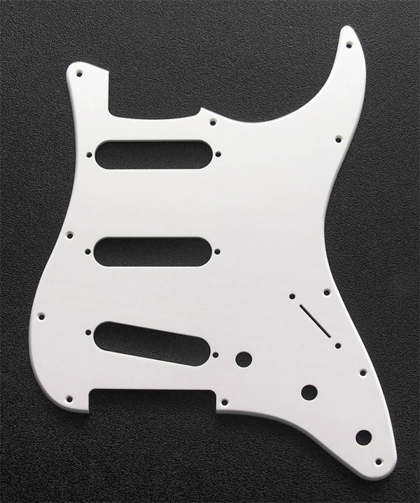 Custom Manufactured White 1 Ply 0.120'' Acrylic SSS Pickguard Rounded Polished Edge
