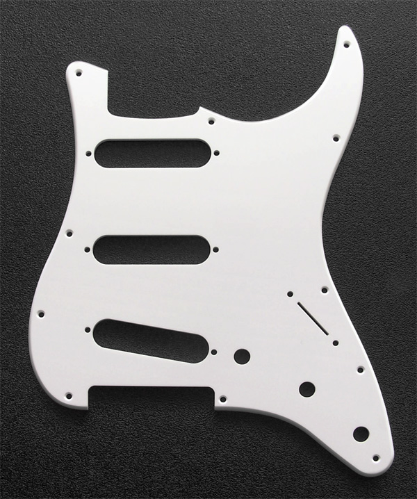 Custom Manufactured White 1 Ply 0.120'' Acrylic SSS Pickguard Rounded Polished Edge Custom Manufactured White 1 Ply 0.120'' Acrylic SSS Pickguard Rounded Polished Edge