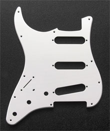 LEFT HANDED White 1 Ply 0.120'' Acrylic Pickguard with Rounded and Polished Edge