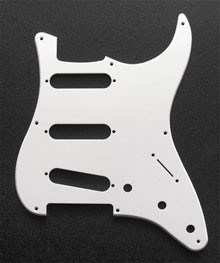 White 1 Ply 0.120'' Acrylic Pickguard with Rounded and Polished Edge 8 Hole