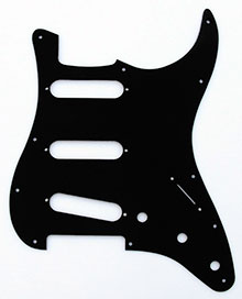 Black 1 Ply 0.120 Black 1 Ply 0.120" Acrylic Pickguard with Rounded and Polished Edge