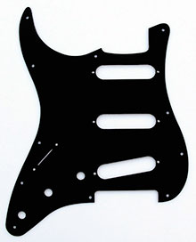 Left Handed Black 1 Ply 0.120 Left Handed Black 1 Ply 0.120" Acrylic Pickguard with Rounded and Polished Edge