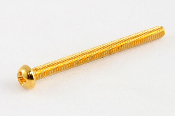 GS-0012-B02 - Gold Humbucking Pickup Mounting Screw - #3-48 x 1-3/16 Phillips Round Head