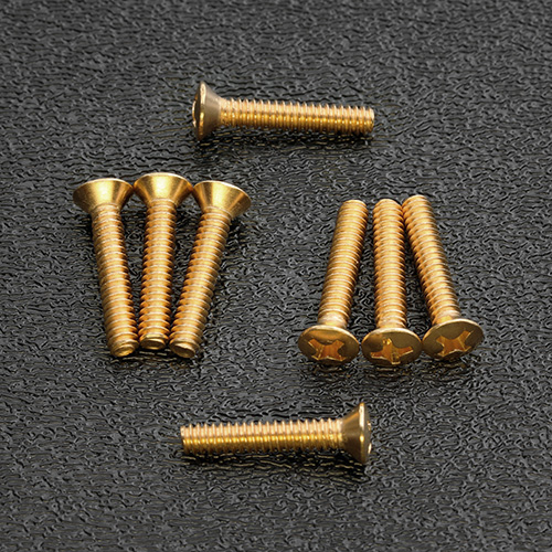 GS-0064-B02 Gold Plated Phillips Oval Head Pickup and Selector Switch Mounting Screws #6-32 x 3/4