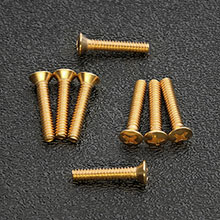 GS-0064-B02 - Gold Plated Phillips Oval Head Pickup Mounting Screws, #6-32 x 3/4''