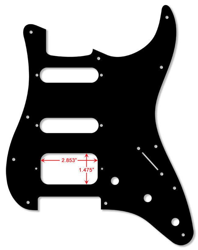 Black 1 Ply 0.120'' Acrylic HSS Pickguard Rounded Polished Edge