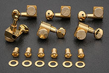 KLF-3805GL - Kluson Gold Locking Tuners For American Series Strat