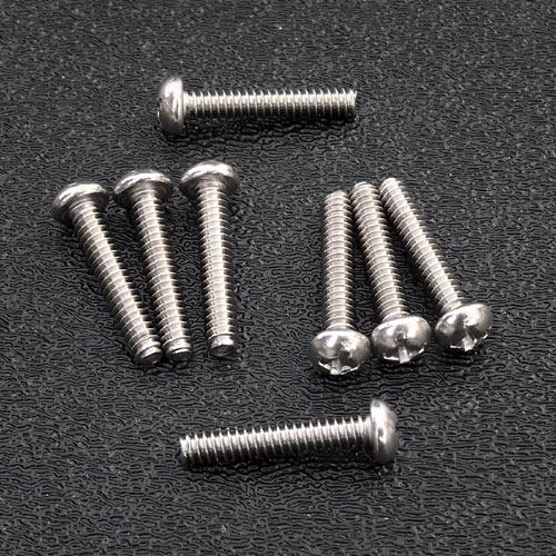 Stainless Steel Pickup and Switch Mounting Screws, Phillips Round Head