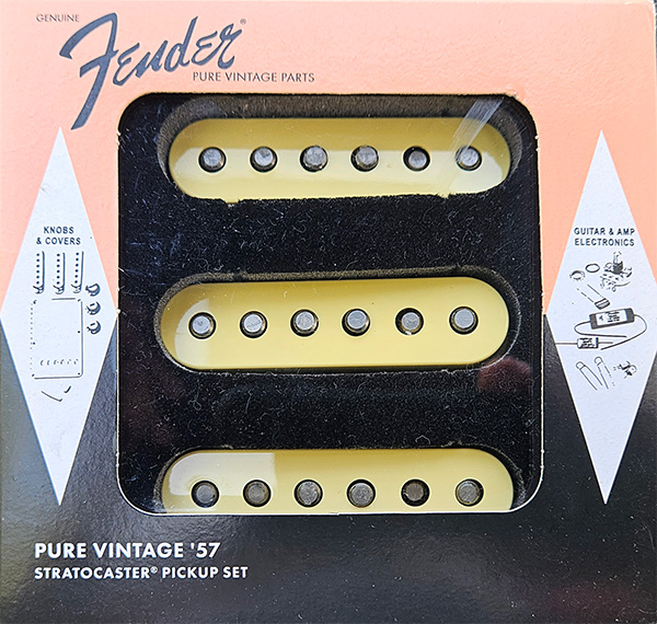 099-2385-000, 0992385000 - Custom Built Complete Strat Pickguard Assembly Fender Pure Vintage '57 Strat Pickup Set