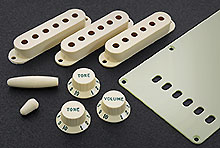 Customized Genuine Fender Stratocaster Accessory Kit with Green Letters and Numbers Knob Set